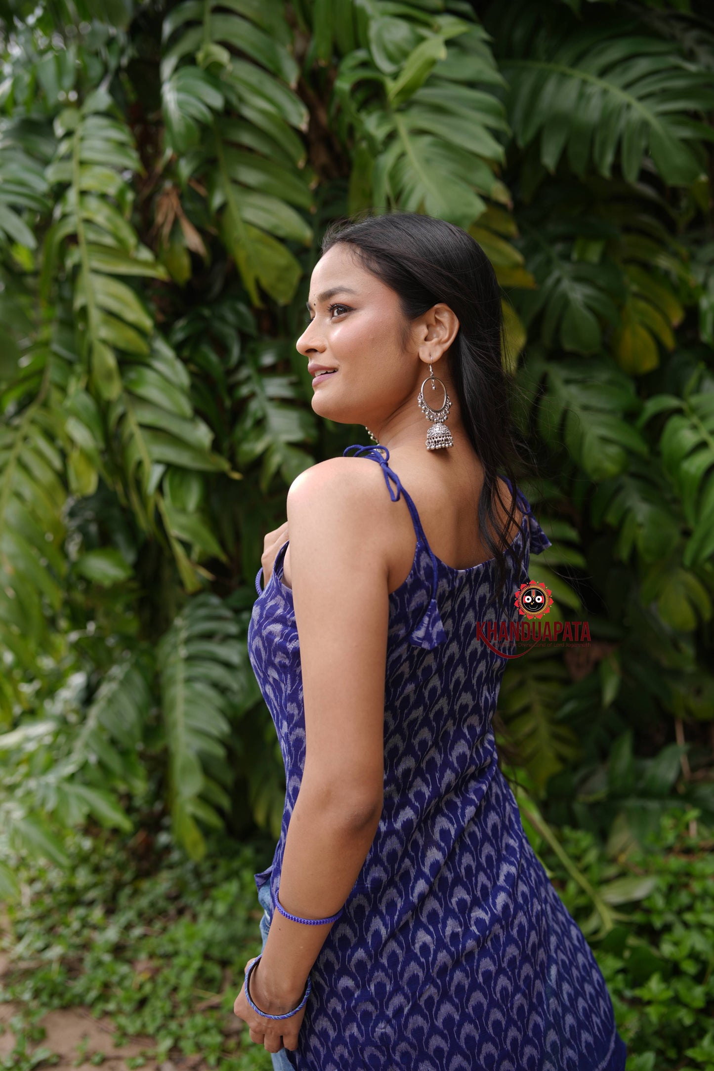 Indigo Blue Body Design Unsitched Cotton Kurti For Women