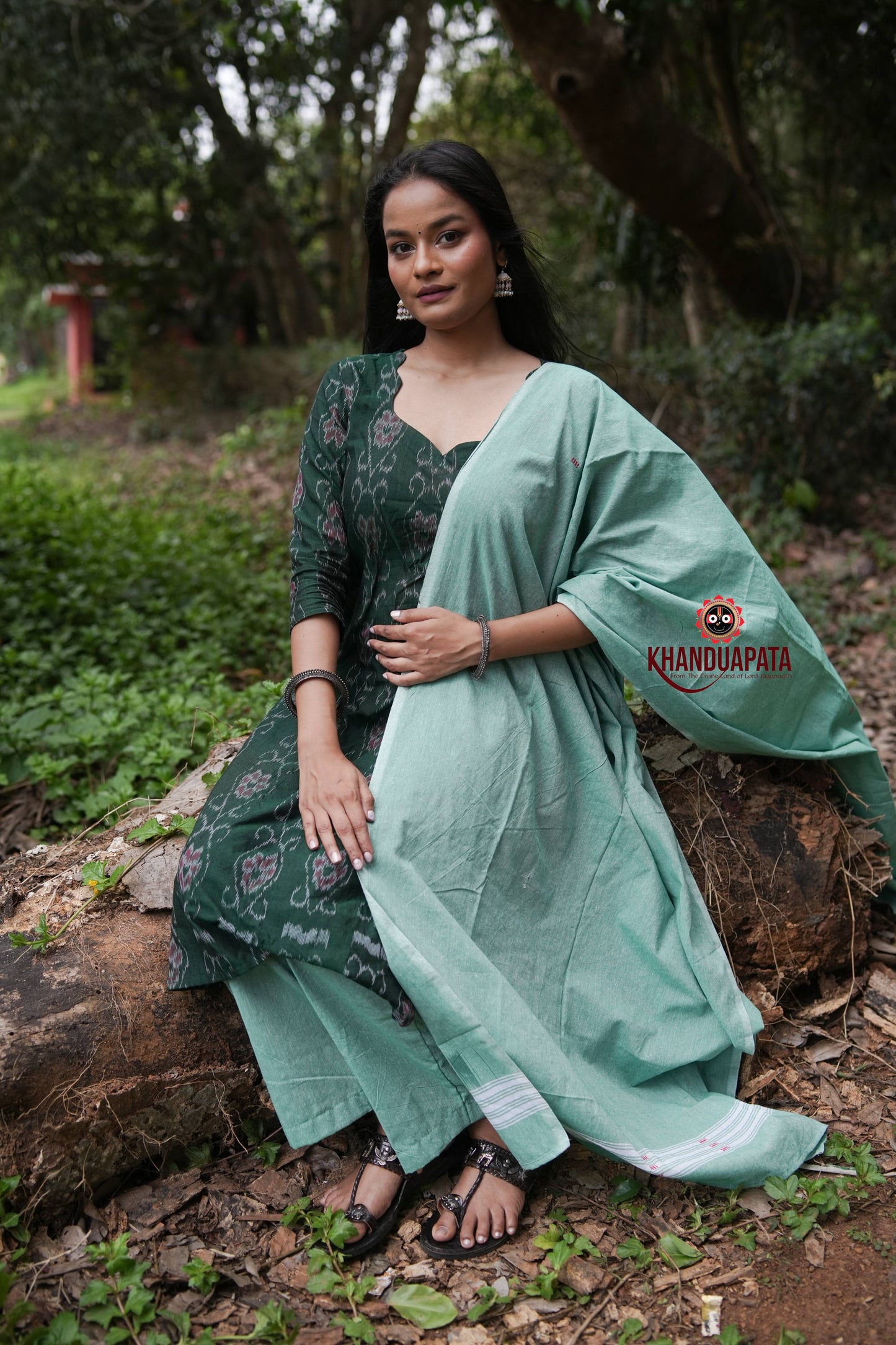 Forest Green Body Design Unstitched Cotton Suit For Women