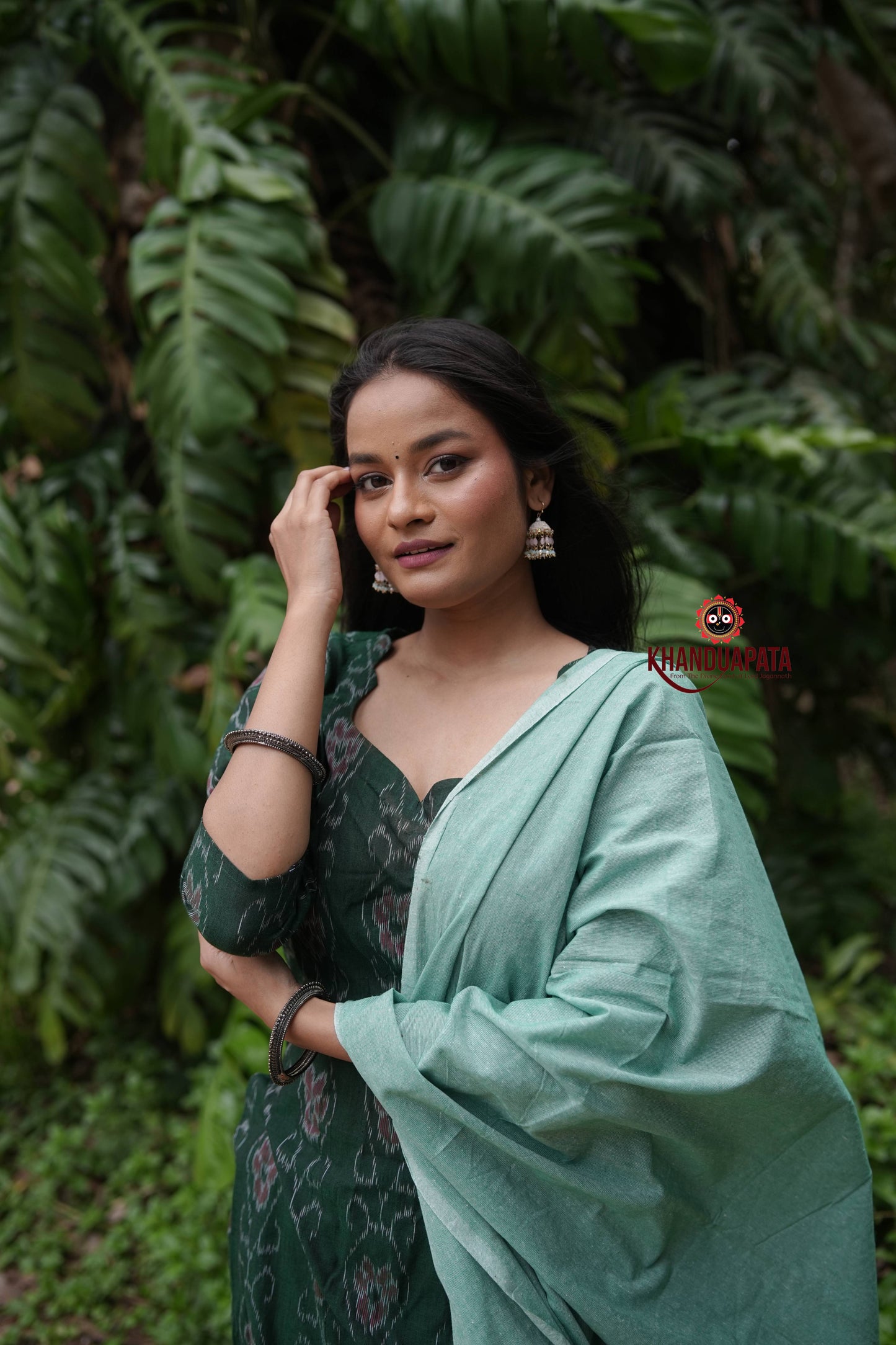 Forest Green Body Design Unstitched Cotton Suit For Women