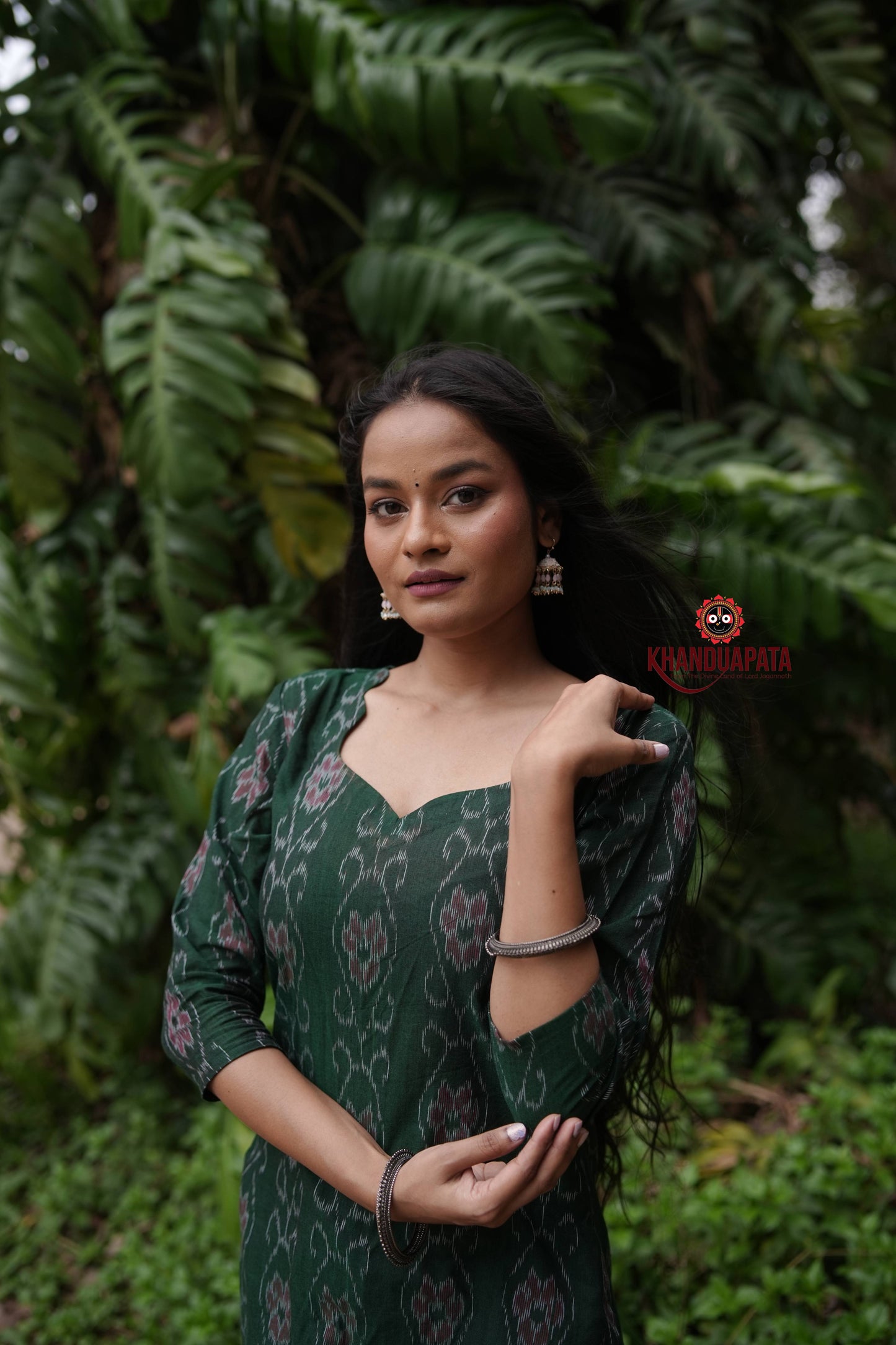 Forest Green Body Design Unstitched Cotton Suit For Women