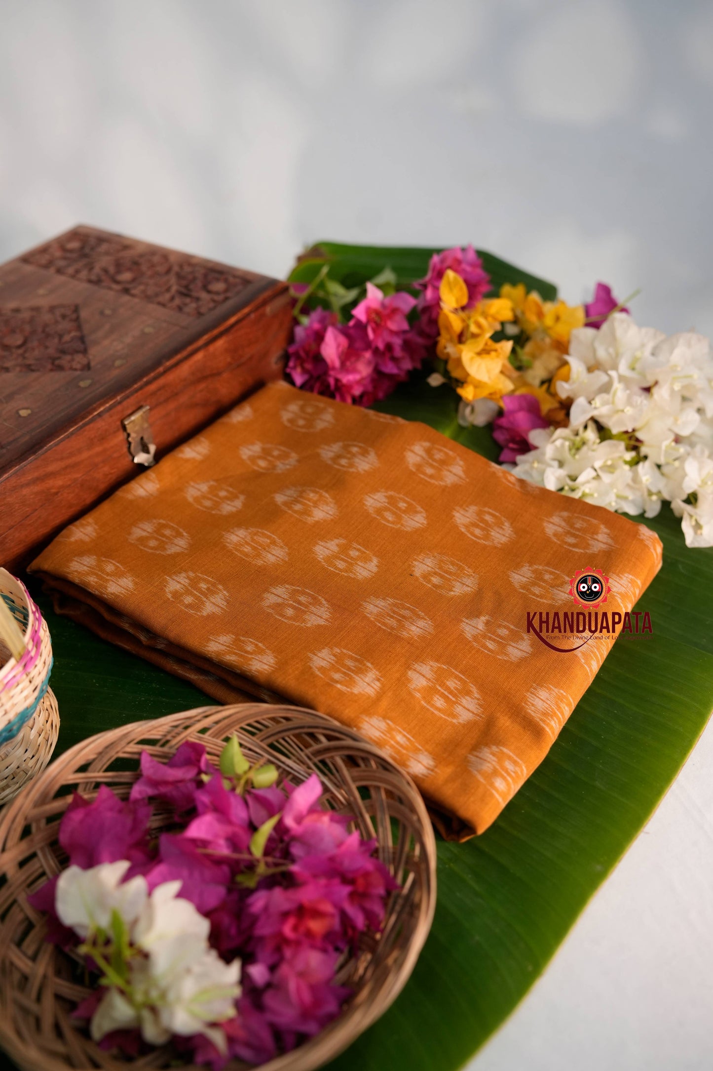 Maroon & Brown Ethnic Design Unstitched Cotton Suit For Women