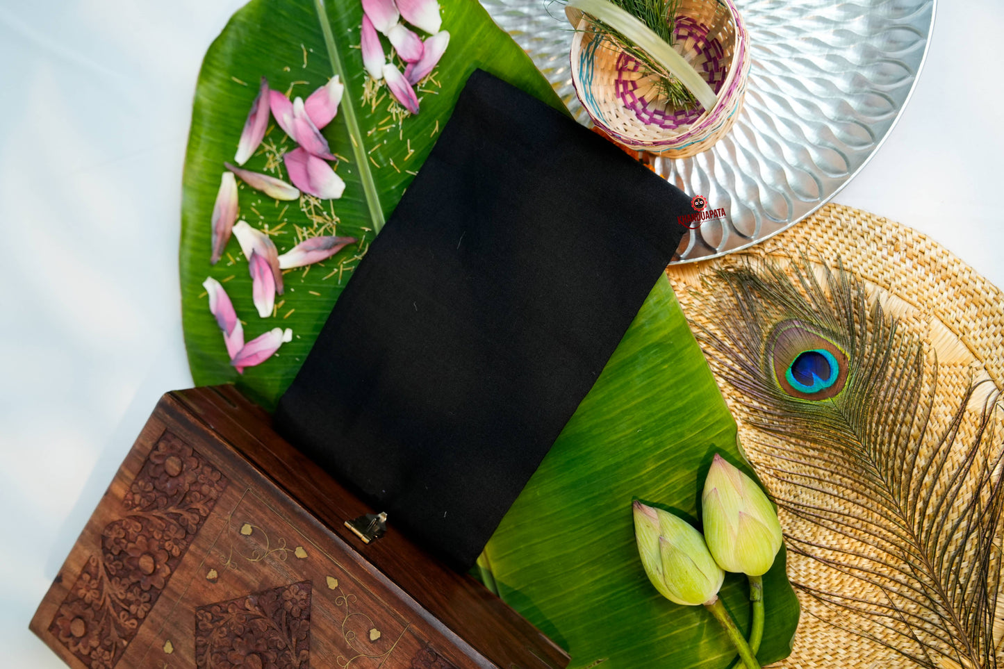 Pink & Black Embroidery Doll Design Unstitched Cotton Suit For Women