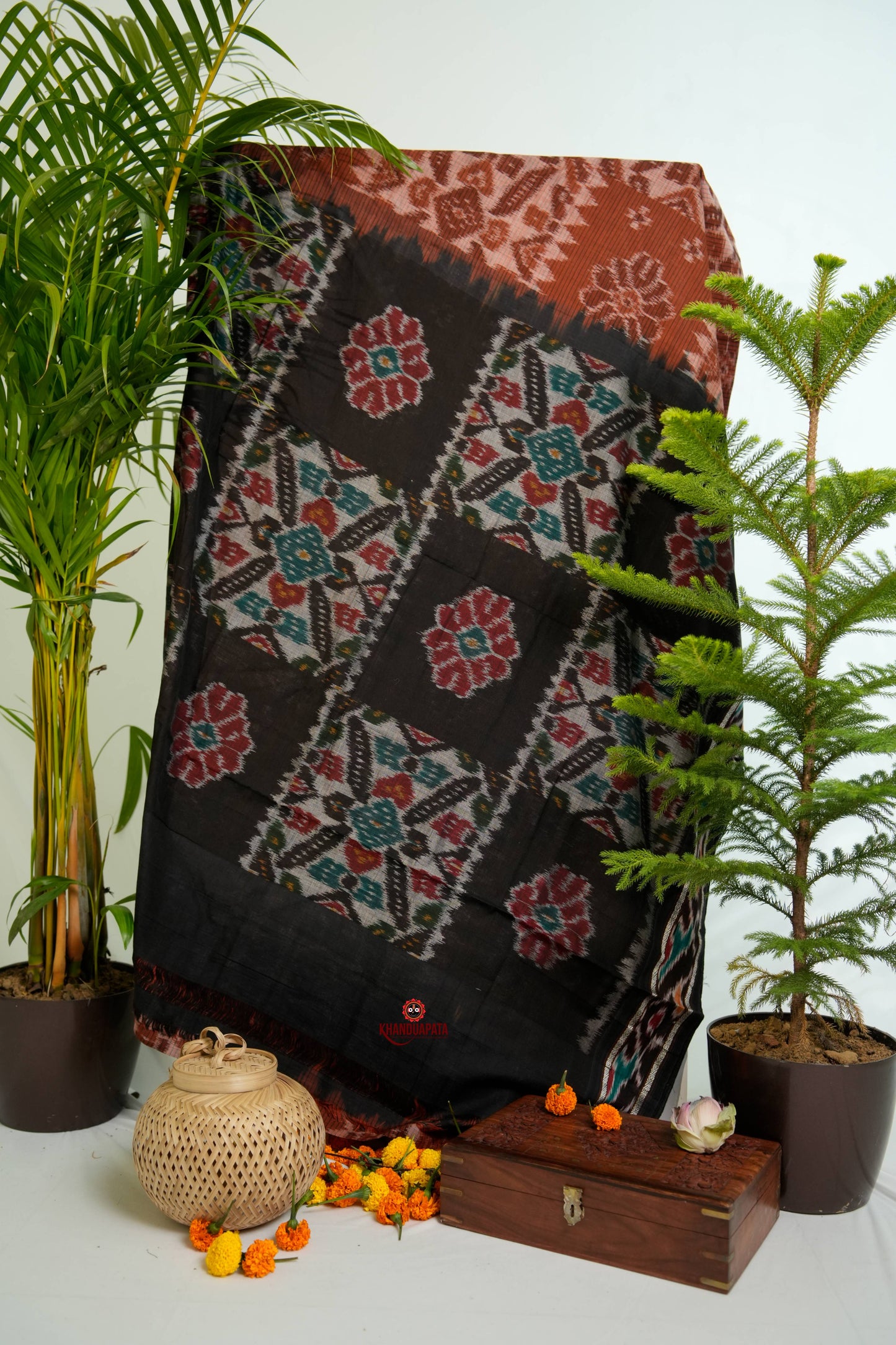 Brown & Black Special Design Cotton Saree For Women