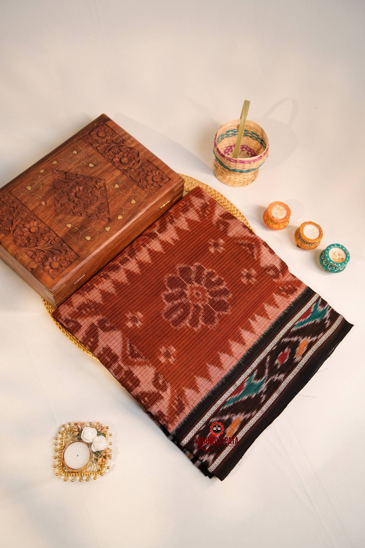 Brown & Black Special Design Cotton Saree For Women
