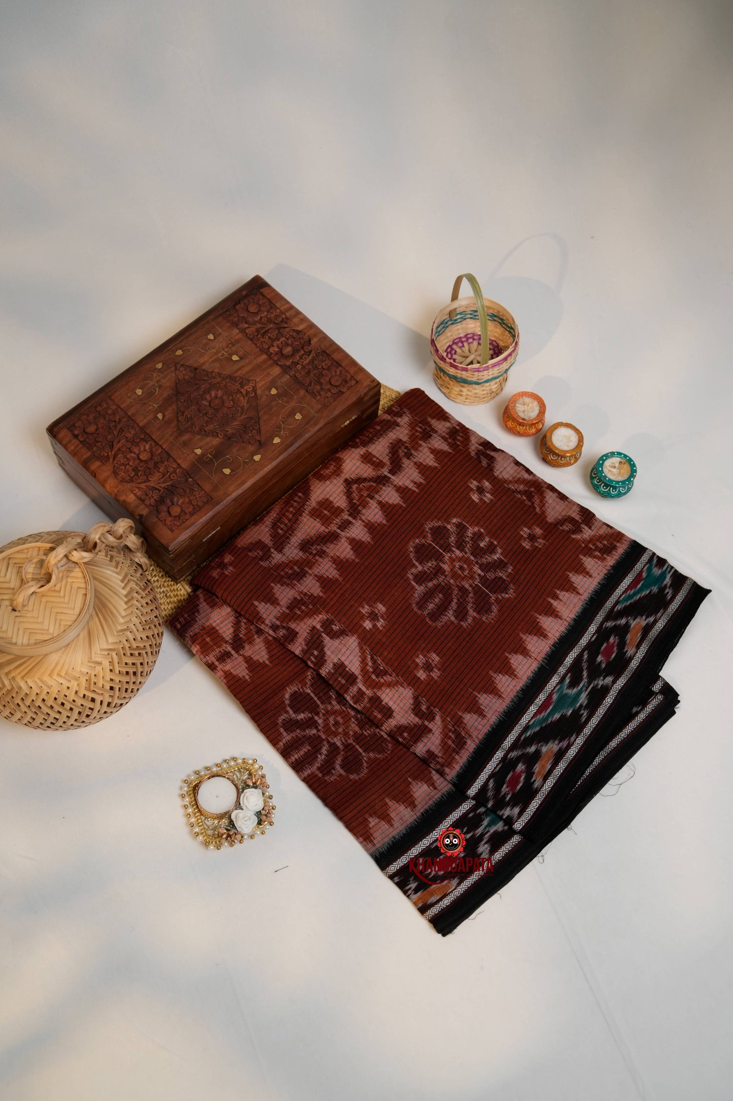 Brown & Black Special Design Cotton Saree For Women